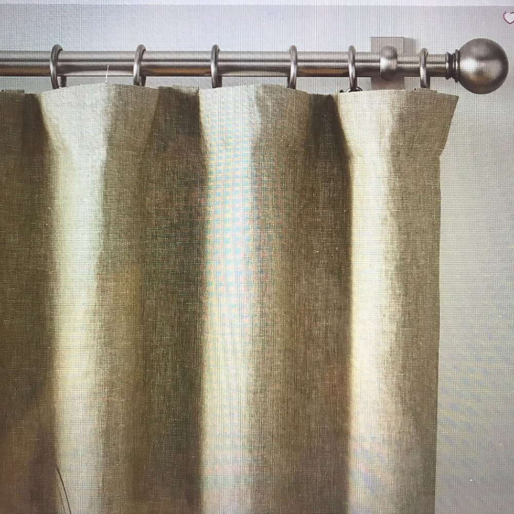 POTTERY BARN Belgian Flax Linen Blackout Curtain  86 X 170